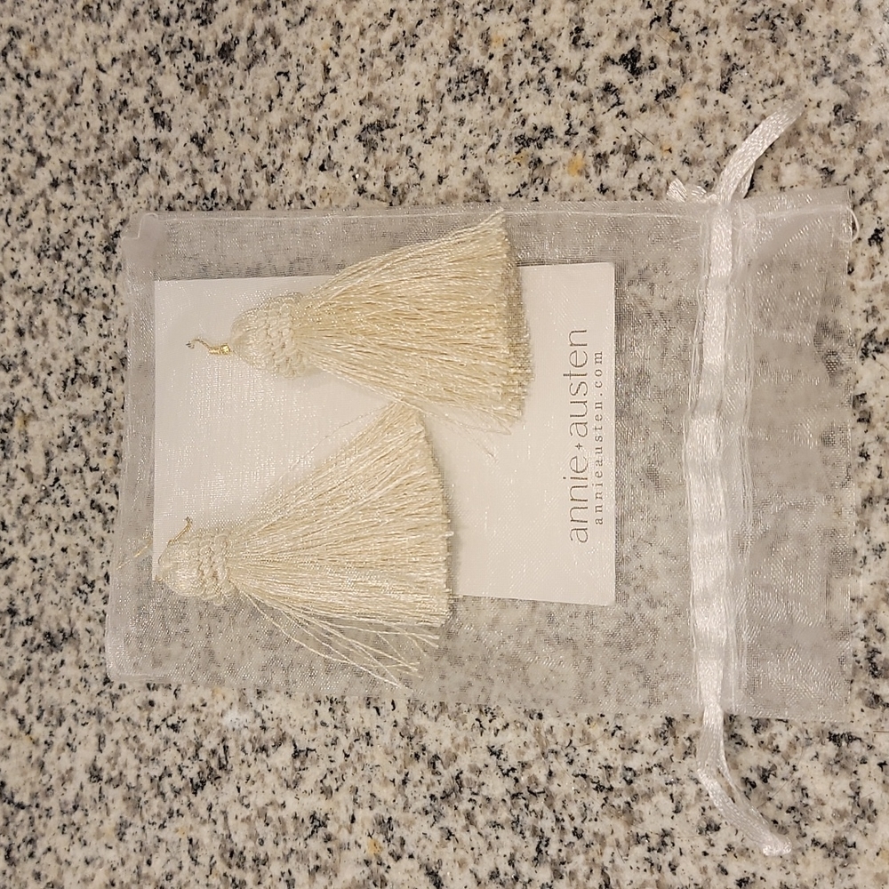 Annie +Austen ivory Tassle Earrings